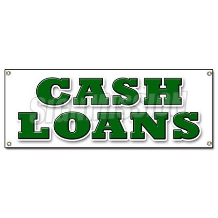 Signmission CASH LOANS BANNER SIGN payday advance quick title pawn shop for gold today B-Cash Loans